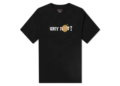 Pre-owned Jordan Men's  Why Not? Short Sleeve T-shirt In Black