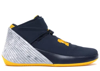 Pre-owned Jordan Men's  Why Not Zer0.1 Michigan Sneakers In College Navy Blue/amarillo/white In Multi