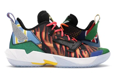 Pre-owned Jordan Men's  Why Not Zer0.4 Upbringing Sneakers In Black/university Red/volt