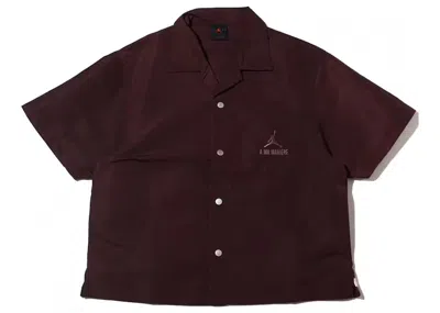Pre-owned Jordan Men's  X A Ma Maniere Warm Up Shirt (asia Sizing) In Mahogany In Brown