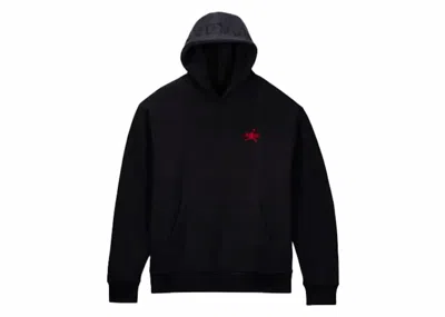 Pre-owned Jordan Men's  X Awake Ny Fleece Hoodie In Black/sail/university Red