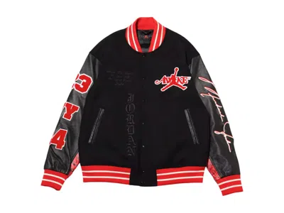 Pre-owned Jordan Men's  X Awake Ny Varsity Jacket In University Red/black In Multi
