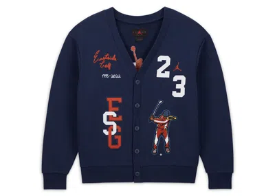 Pre-owned Jordan Men's  X Eastside Golf Cardigan In Navy Blue