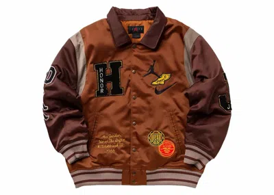 Pre-owned Jordan Men's  X Honor The Gift Westbrook Varsity Jacket In Brown