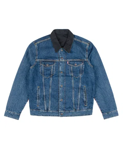 Pre-owned Jordan Men's  X Levi's Reversible Trucker Jacket In Indigo In Purple