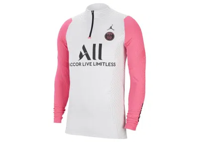 Pre-owned Jordan Men's  X Paris Saint Germain Strike Vaporknit Long Sleeve T-shirt In White/pink/black