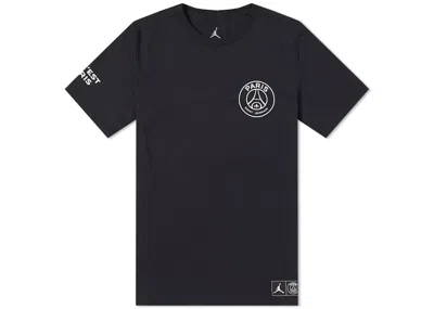 Pre-owned Jordan Men's  X Paris Saintgermain Logo T-shirt In Black/white