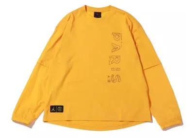 Pre-owned Jordan Men's  X Paris Saintgermain Long Sleeve T-shirt (asia Sizing) In Taxi/black