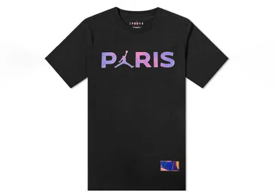 Pre-owned Jordan Men's  X Paris Saintgermain Tee Shirt In Black