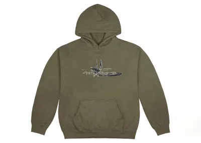 Pre-owned Jordan Men's  X Travis Scott Cactus Jack Scribble Hoodie In Olive