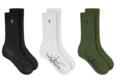 Pre-owned Jordan Men's  X Travis Scott Cactus Jack Scribble Socks In Multi