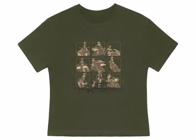 Pre-owned Jordan Men's  X Travis Scott Cactus Jack The Rider Babydoll Tee Shirt In Green