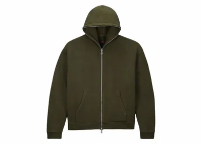 Pre-owned Jordan Men's  X Travis Scott Fullzip Hoodie In Cargo Khaki In Brown