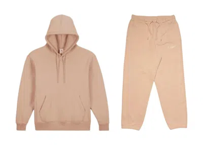 Pre-owned Jordan Men's  X Union La Hoodie & Joggers Set In Beige In Sand