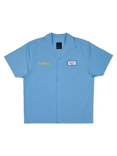 Pre-owned Jordan Men's  X Union Mechanic Shirt In Psychic Blue