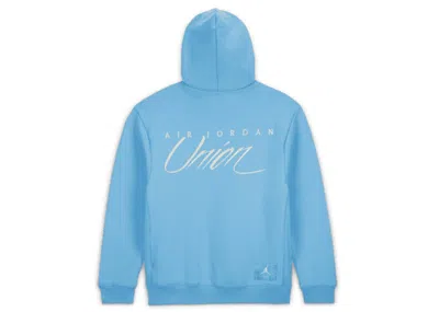 Pre-owned Jordan Men's  X Union Mj Fleece Hoodie In Cobalt Blue Pulse/coconut Milk
