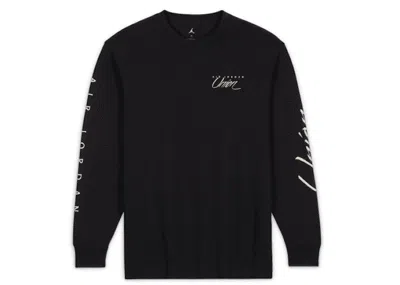 Pre-owned Jordan Men's  X Union Mj Long Sleeve Tee Shirt (asia Sizing) In Black/coconut Milk