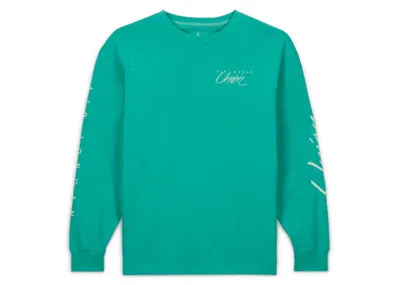 Pre-owned Jordan Men's  X Union Mj Long Sleeve Tee Shirt (asia Sizing) In Kinetic Green/white In Multi