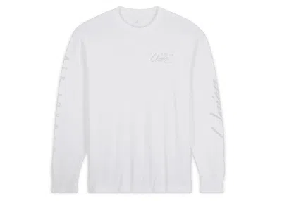 Pre-owned Jordan Men's  X Union Mj Long Sleeve Tee Shirt In White/grey Haze In Gray