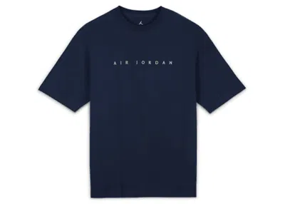 Pre-owned Jordan Men's  X Union Mj Short Sleeve Tee Shirt (asia Sizing) In College Navy Blue/coconut Milk