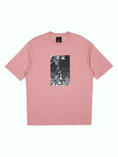 Pre-owned Jordan Men's  X Union Reverse Dunk T-shirt In Rust Pink
