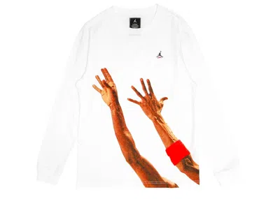 Pre-owned Jordan Men's  X Union The J Long Sleeve T-shirt In White