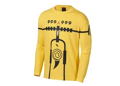Pre-owned Jordan Men's  X Zion X Naruto Long Sleeve T-shirt (asia Sizing) In Lemon Wash In Yellow