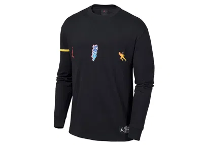 Pre-owned Jordan Men's  X Zion X Naruto Long Sleeve T-shirt In Black
