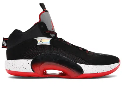 Pre-owned Jordan Men's  Xxxv Bred Sneakers In Black/fire Red/reflective Silver
