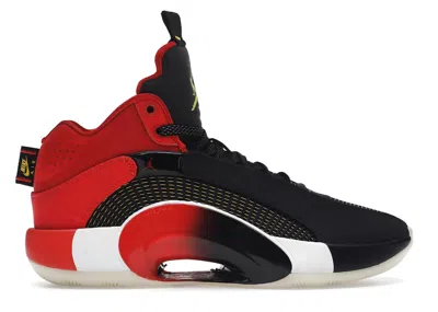 Pre-owned Jordan Men's  Xxxv Chinese New Year (2021) Sneakers In Black/university Red/yellow