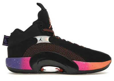 Pre-owned Jordan Men's  Xxxv Sunset Sneakers In Black/total Orange/hyper Grape In Multi