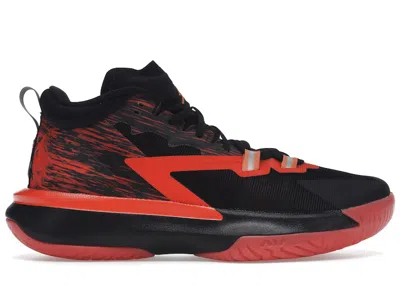 Pre-owned Jordan Men's  Zion 1 Naruto Nine Tails Sneakers In Black/alpha Orange/chile Red