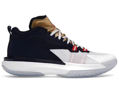 Pre-owned Jordan Men's  Zion 1 Usa Sneakers In Blue Void/white/metallic Gold