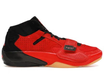 Pre-owned Jordan Men's  Zion 2 Gum Sneakers In University Red/black/bright Crimson In Multi