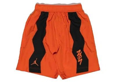 Pre-owned Jordan Men's  Zion Performance Drifit Woven Shorts In Orange