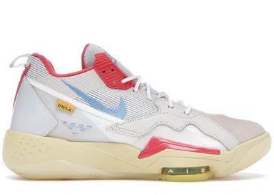 Pre-owned Jordan Men's  Zoom 92 Union Sneakers In Guava Ice/light Bone/brigade Blue