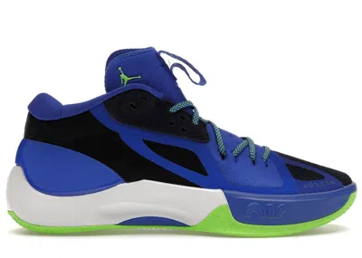 Pre-owned Jordan Men's  Zoom Seperate Sneakers In Midnight Navy Blue/electric Green/white