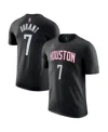 Jordan Men's Kevin Durant Black Houston Rockets Statement Edition Name Number T-shirt In Black