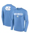 Jordan Men's Light Blue North Carolina Tar Heels Primetime Campus 2-hit Legend Dri-fit Long Sleeve T-shirt In Blue