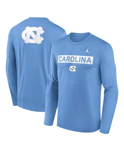 Jordan Men's Light Blue North Carolina Tar Heels Primetime Campus 2-hit Legend Dri-fit Long Sleeve T-shirt