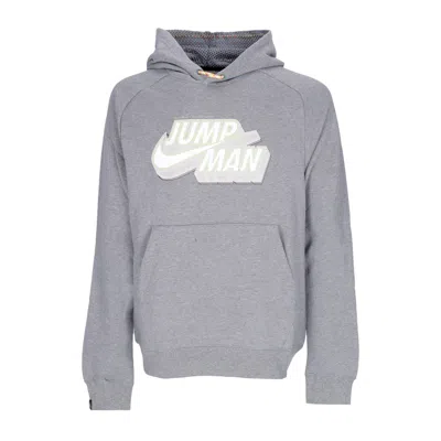 Jordan Men's Lightweight Hooded Sweatshirt Jumpman Fleece Pullover Hoodie Carbon Heather In Gray