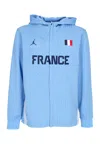 Jordan Men's Lightweight Zip Hoodie Dri-fit Adv Basketball Game Jacket Team France Celestine Blue/celestine In Celestine Blue/celestine Blue/obsidian