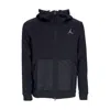Jordan Men's Lightweight Zip Hoodie Dri-fit Sport Statement Fleece Full-zip Hoodie Black/black/reflective S In Black/black/reflective Silv