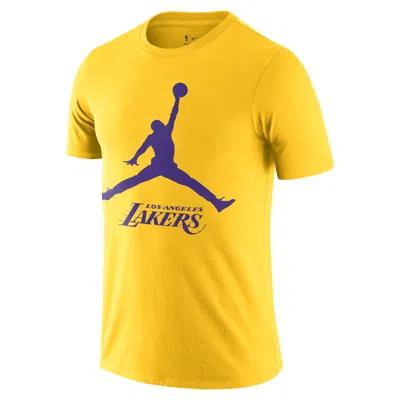 Jordan Men's Los Angeles Lakers Essential  Nba T-shirt In Yellow