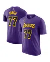 Jordan Men's Luka Doncic Purple Los Angeles Lakers Statement Edition Name Number T-shirt In Purple