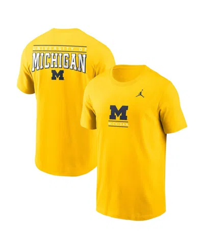 JORDAN MEN'S MAIZE MICHIGAN WOLVERINES 2-HIT T-SHIRT