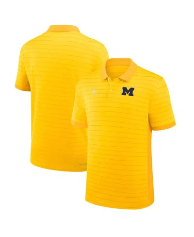 Jordan Men's Maize Michigan Wolverines 2025 Early Season Coaches Sideline Victory Stripe Performance Polo S In Yellow