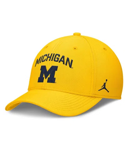 Jordan Men's Maize Michigan Wolverines 2025 On-field Rise Performance Flex Hat In Yellow