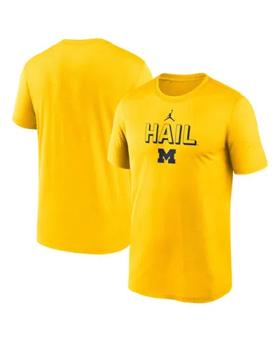 Jordan Men's Maize Michigan Wolverines 2025 Sideline Legend Performance T-shirt In Yellow