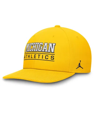 Jordan Men's Maize Michigan Wolverines Athletics Pro Adjustable Hat In Yellow